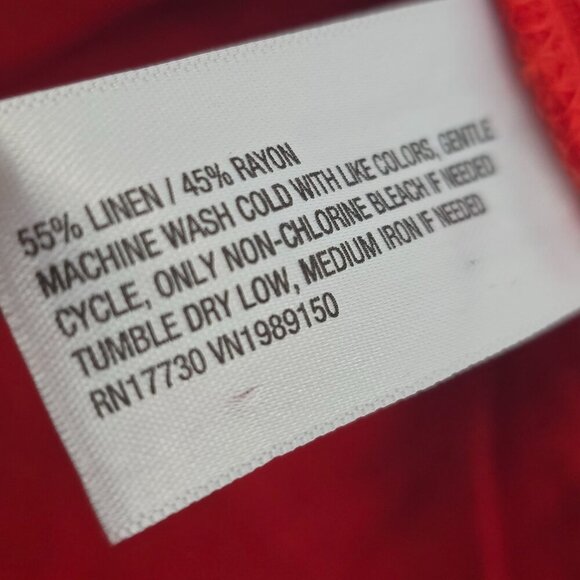 A New Day Linen Blend Plus Size Romper/Mini Jumpsuit Womens Size XL Tangerine Or - Picture 6 of 7